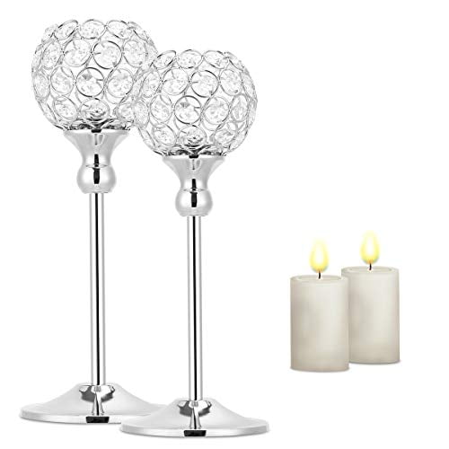 Silver Metal Candlesticks Candle Holder 5 Arm Wedding Party Ornament UK Store